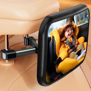 tazeni baby car mirror hook clip design safety car seat mirror for rear facing infant with wide crystal clear view shatterproof crash tested and certified