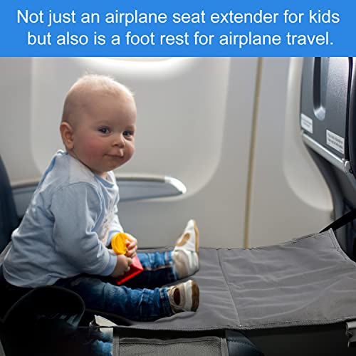 Kids Airplane Footrest, Lightweight Foldable Toddler Airplane Seat Extender Portable Toddler Travel Bed Kids Airplane Travel Essentials Airplane Travel Accessories for Kids (Gray)