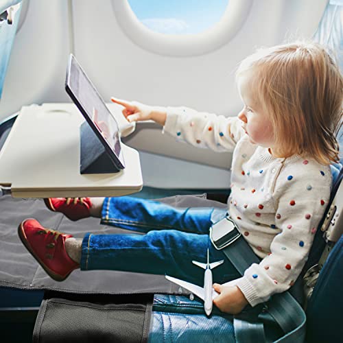 Kids Airplane Footrest, Lightweight Foldable Toddler Airplane Seat Extender Portable Toddler Travel Bed Kids Airplane Travel Essentials Airplane Travel Accessories for Kids (Gray)