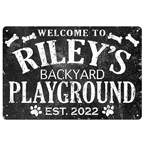 Customized Dog Name Backyard Playground Metal Indoor Outdoor Sign