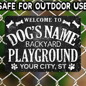 Customized Dog Name Backyard Playground Metal Indoor Outdoor Sign