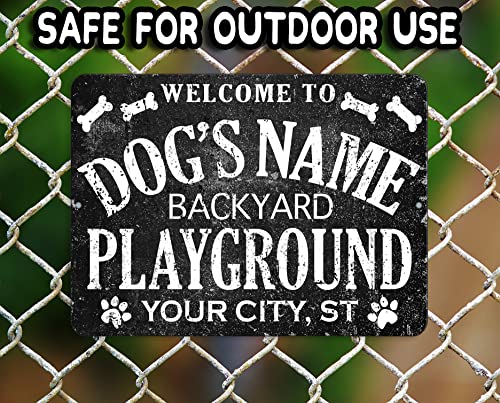 Customized Dog Name Backyard Playground Metal Indoor Outdoor Sign