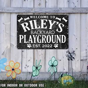 Customized Dog Name Backyard Playground Metal Indoor Outdoor Sign