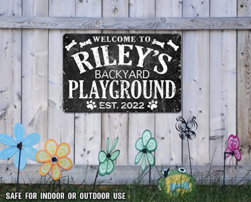 Customized Dog Name Backyard Playground Metal Indoor Outdoor Sign