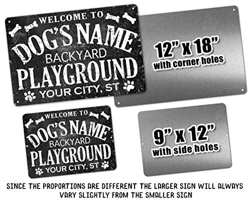 Customized Dog Name Backyard Playground Metal Indoor Outdoor Sign