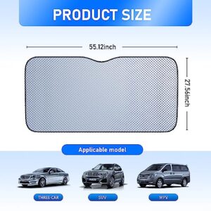 jeseny Pack-1 Car Sun Shade Windshield, 4.5Ft x 2.2Ft UV Blocking Heat Insulation Sunshade Cover, Foldable Car Protection Sunshade for Most Cars SUVs and Trucks (Silver)