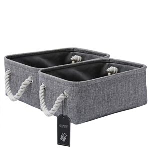 Storage Basket for Shelves Closets Pet toy Baby Toy, Collapsible Fabric Storage Bin for Laundry, Nursery(2pcs/Small 11.8Lx7.8Wx5.9H, Grey)