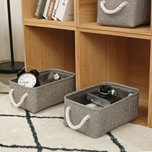 Storage Basket for Shelves Closets Pet toy Baby Toy, Collapsible Fabric Storage Bin for Laundry, Nursery(2pcs/Small 11.8Lx7.8Wx5.9H, Grey)