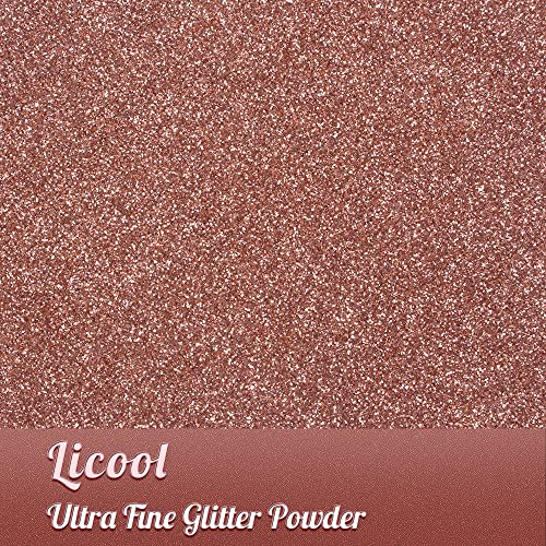 Holographic Fine Glitter, 100g/3.5oz Extra Fine Glitters Powder Packs for Resin, Craft Glitter for Tumblers Candle Slime Making, Festival Body Face Eyeshadow Nail Glitter (Rose Gold)