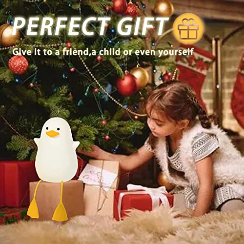 Crtivetoys Cute Seagull Night Light for Kids Animal Silicone Nursery LED Table Lamp Children's Dimmable Baby's Room Decoration Bedside Touch Timer Table USB Charger Cartoon Duck Night Light