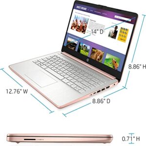 HP Stream 14" HD Thin and Light Laptop, Intel Celeron N4120, 16GB RAM, 64GB eMMC Storage, Long Battery Life, HD Webcam, HDMI, Rose Gold, Office 365 1-Year, Windows 11 S, 128GB Cuertns MicroSD