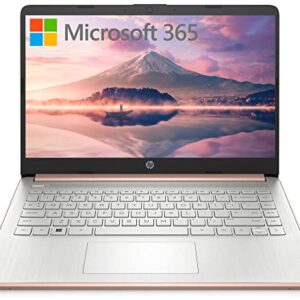 HP Stream 14" HD Thin and Light Laptop, Intel Celeron N4120, 16GB RAM, 64GB eMMC Storage, Long Battery Life, HD Webcam, HDMI, Rose Gold, Office 365 1-Year, Windows 11 S, 128GB Cuertns MicroSD