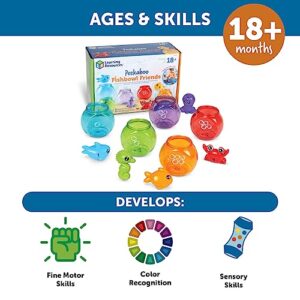 Learning Resources Peekaboo Fishbowl Friends, 10 Pieces, Ages 18 Months+, Learning Toys, Baby Toys, Educational Toys,Fish Toys,Animal Toys,Bath Toys