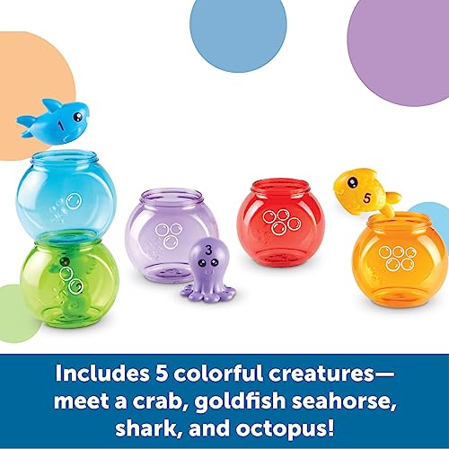 Learning Resources Peekaboo Fishbowl Friends, 10 Pieces, Ages 18 Months+, Learning Toys, Baby Toys, Educational Toys,Fish Toys,Animal Toys,Bath Toys