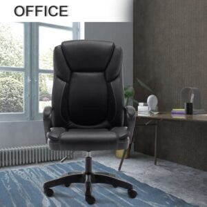 Executive Office Chair High Back Desk Chair Black Ergonomic Office Chair with Wheels and Arm Leather Chair Adjustable Swivel Chair for Adult Teens Computer Desk Chair