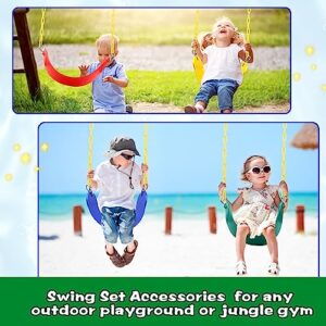 Puteraya 4 Pack Heavy Duty Swing Seat Swing Set Accessories Replacement with Plastic Coated Chains and Carabiner for Kids Adults Backyard Playground Outdoor Playset (Green)