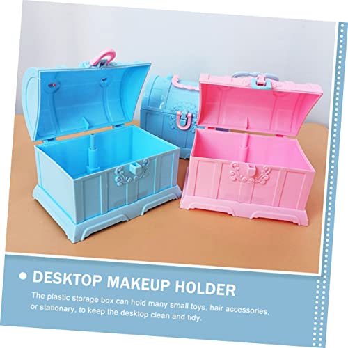 Cabilock 2pcs Box Treasure Chest Storage Box Kids Jewelry Organizer Portable Jewelry Organizer Kids Storage Organizer for Toys Little Girl Keepsake Boxes Antique Decorative Storage Trunks