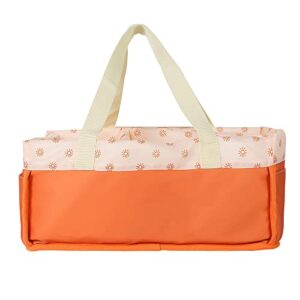 Lmbabter Baby Diaper Caddy Organizer Nursery Storage Basket Diaper Tote Bag Nappy Storage Bin for Car Travel (Orange)