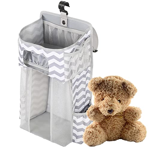 Hanging Changing Table Organizer Diaper Holder Cot Organizer for Crib Car Nursery Organizer for Bathroom, Children's Room, Nursery - Clear Window Caddy Hanger