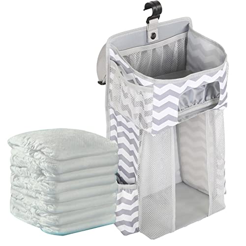 Hanging Changing Table Organizer Diaper Holder Cot Organizer for Crib Car Nursery Organizer for Bathroom, Children's Room, Nursery - Clear Window Caddy Hanger