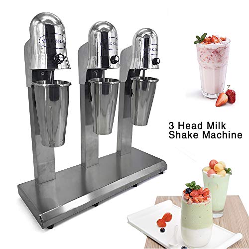 3 Head Drink Mixer, Commercial Electric Milk Shake Machine Blenders Tea Drink Mix Milkshake Mixer, Ice Crushing Frozen Fruits Blender 180W+180W+180W