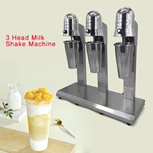 3 Head Drink Mixer, Commercial Electric Milk Shake Machine Blenders Tea Drink Mix Milkshake Mixer, Ice Crushing Frozen Fruits Blender 180W+180W+180W