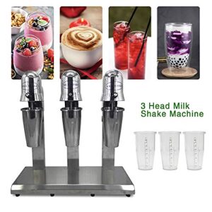 3 Head Drink Mixer, Commercial Electric Milk Shake Machine Blenders Tea Drink Mix Milkshake Mixer, Ice Crushing Frozen Fruits Blender 180W+180W+180W