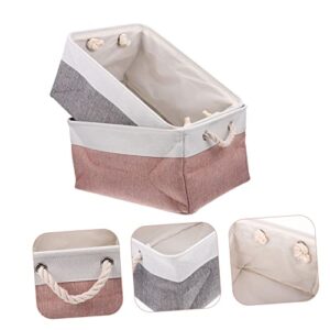 2pcs Fabric Storage Basket Foldable Basket Baby Basket Clothes Storage Bins Storage Baskets Basket Bin Clothes Basket with Handle Kids Laundry Hampers Multipurpose Baskets