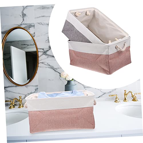 2pcs Fabric Storage Basket Foldable Basket Baby Basket Clothes Storage Bins Storage Baskets Basket Bin Clothes Basket with Handle Kids Laundry Hampers Multipurpose Baskets