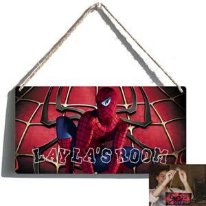 Custom Spiderman Gifts, Spiderman Room Decor for Boys, Personalized Name Superhero Wall Sign Decor, Avengerrs Bedroom Nursery Wall Art Décor