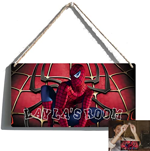 Custom Spiderman Gifts, Spiderman Room Decor for Boys, Personalized Name Superhero Wall Sign Decor, Avengerrs Bedroom Nursery Wall Art Décor