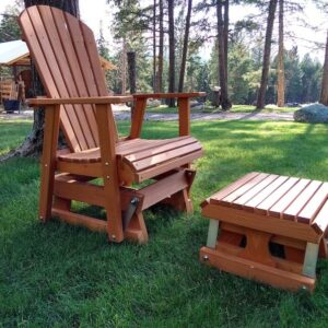 SEJAS Red Cedar Glider Foot Stool,Glider Ottoman,Gliding Footstool,Red Cedar Rocking Chair Ottoman,Rocking Footrest,18.0" W X 17.0" D X 13.0" H (Stained)