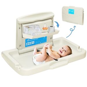 wall mount baby changing station in commercial bath, wall mounted diaper changing table with seat belt, foldable baby changing diaper station,diaper changing wall for household and commercial bath