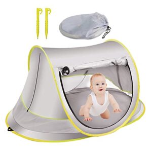 baby beach tent, waterproof travel tent bed upf 50+ foldable pop-up mosquito net breathable parasol tent outdoor portable uv protection tents bed