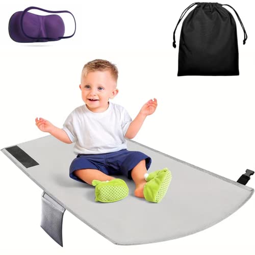 Children's Airplane seat Extender, Essential for Children's Airplanes, Children's Airplane Bed, Business Car Child Resting Foot Mats, Children's Waterproof Airplane seat Extender, Gray (Grey)