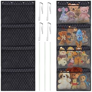 chobuyodis organizers and storage for stuffed animals,over door net hammock,durable hanging baby organizer,plush toy net,kids toy and diaper organization, with 4 large breathable dense mesh pockets