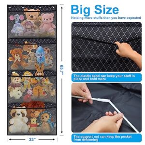 CHOBUYODIS Organizers and Storage for Stuffed Animals,Over Door Net Hammock,Durable Hanging Baby Organizer,Plush Toy Net,Kids Toy and Diaper Organization, with 4 Large Breathable Dense Mesh Pockets