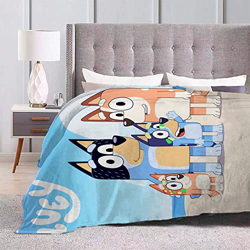 ORGANISET | 50"x 40" | Blanket for kids, Toddler Blankets for Boys and Girls, Kids Blankets Cartoon, Bluey Toddler Bedding, Bluey blanket, Boy Blankets, Throw Blanket Flannel for Bed Couch living Room