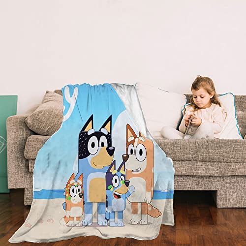 ORGANISET | 50"x 40" | Blanket for kids, Toddler Blankets for Boys and Girls, Kids Blankets Cartoon, Bluey Toddler Bedding, Bluey blanket, Boy Blankets, Throw Blanket Flannel for Bed Couch living Room