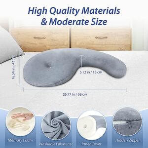 HOMCA Pregnancy Pillows for Sleeping Comma- Shape, Memory Foam Maternity Pillow, Body Pillow for Legs, Knees, Belly Support for Pregnant Women Belly Wedge Pillow with Washable Cover