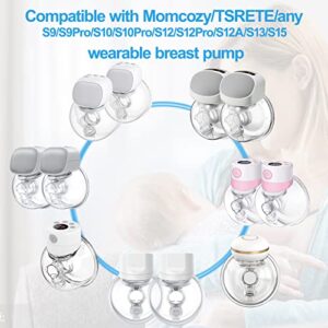 Juome Flange Inserts 13/15/17/19/21mm Compatible with Momcozy Wearable Breast Pump S12 Pro/S9 Pro/S12/S9, for TSRETE/Spectra/Medela 24mm Shields/Flanges, Include Silicone Diaphragm&Duckbill Valve