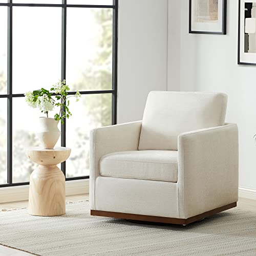 CHITA Swivel Accent Chair, Mid Century Modern Arm Chair for Living Room and Bedroom, White