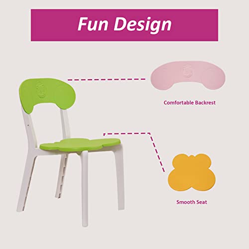 Domi Kids Table and Chair Set,3 Piece Toddler Table and Chair Set,Plastic Children Activity Tablefor Reading,Preschool,Drawing,Toddler,Playroom(Tricolor)