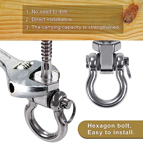 SELEWARE Heavy Duty Stainless Steel Swing Hangers with Bearings, 2-Pack - Quiet and Smooth Swivel Hooks for Porch, Patio, Playground - Indoor/Outdoor Swing Set Hardware, 1500LB Capacity