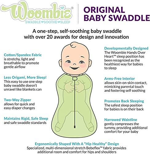 Woombie Super Stretch True Air Summer Baby Swaddling Blanket – Soothing, Vented Cotton Swaddle – Wearable Baby Blanket, Cool Gray, 5-13LBS