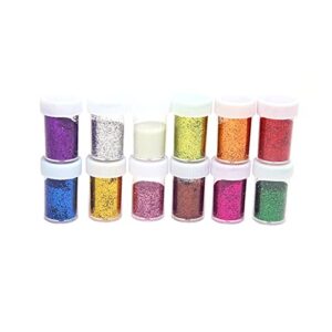 nail dip base coat 12 pieces fine glitter 12 colors glitter shake jar set extra fine glitter powder for arts crafts painting decoration body face makeup pigment french tip nail brush