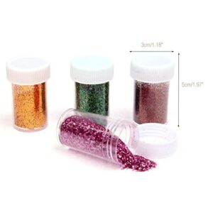 Nail Dip Base Coat 12 Pieces Fine Glitter 12 Colors Glitter Shake Jar Set Extra Fine Glitter Powder for Arts Crafts Painting Decoration Body Face Makeup Pigment French Tip Nail Brush