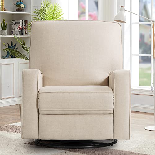 ASHOMELI Swivel Glider and Recliner Chair,Swivel 360°,Water Repellent & Stain Resistant (Off-White)