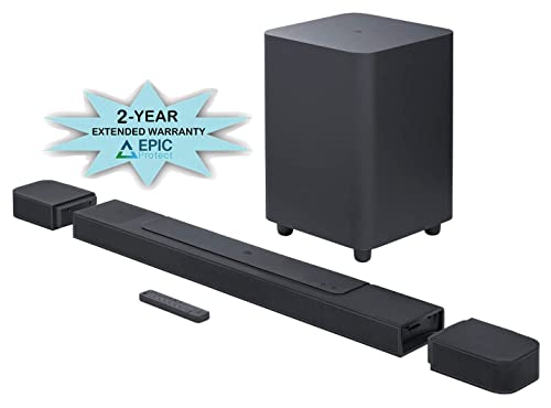 JBL BAR-1000 7.1.4ch Soundbar and Subwoofer with Surround Speakers with an Additional 2 Year Coverage by Epic Protect (2022)