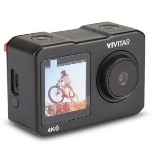 Vivitar 4K Ultra HD Action Camera Bundle Dual Screens, WiFi, 64GB SD, 2 Batteries, Waterproof Case, EIS & More